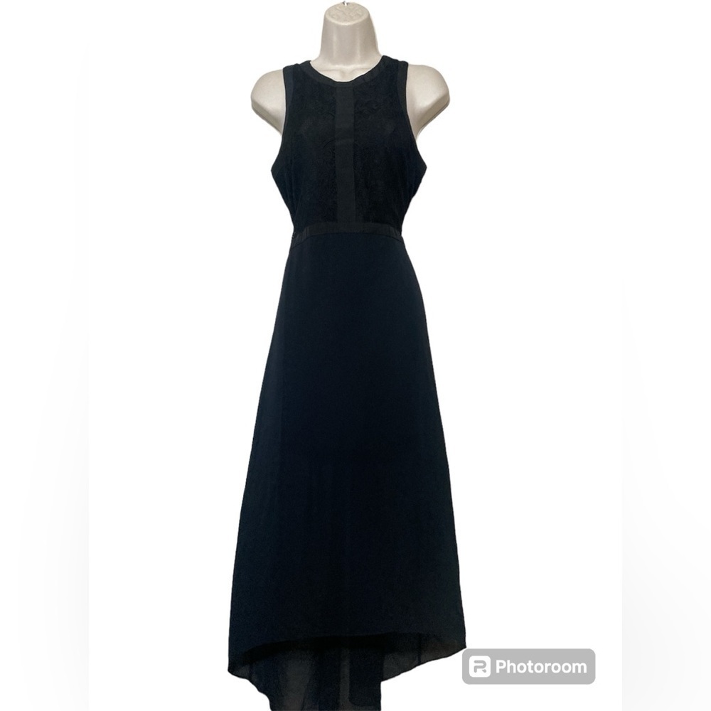 BCBG Black hi low lace sleeveless dress size S